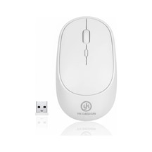 Beyaz Renkli Ergonomik Sessiz Kablosuz Mouse Usb Alıcılı, Ofis Ve Oyun İçin Konforlu Bilgisayar Faresi Ms6310 Venus