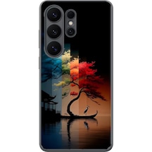 Samsung Galaxy S26 Ultra Uyumlu Dört Mevsim Ağaç Baskılı Silikon Kılıf Renkli