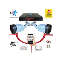 2 Kameralı Hareket Algılayan 5 Mp Lens 36 Ir Led Metal Kasa Güvenlik Kamerası Seti 236