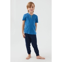 Rolypoly Dotted Mavi Erkek Çocuk Kısa Kol Pijama Takım