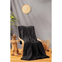 Cotton Box Emboss Çift Kişilik Battaniye Siyah