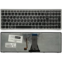 Lenovo İle Uyumlu Ideapad Z510, Z510a, Z510p, Z510t Notebook Klavye Işıklı Gümüş Gri Tr