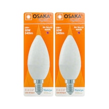 6w 50w Günışığı 4000k E14 Led Mum Ampul, 2 Adet Standart