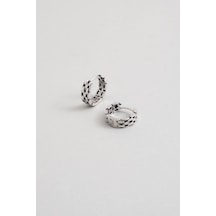 Klasik Stil Gümüş Erkek Küpe rodyum Klasik Stil Gümüş Erkek Küpe rodyum