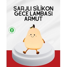 Usb - 839 - Şarjlı Armut Gece Lambası Dokunmatik - Novapazr - Renk Değişimli Plastik
