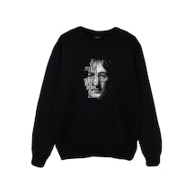 The Beatles Baskılı Sweatshirt Siyah