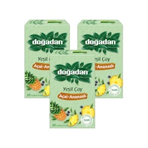 Doğadan Yeşil Çay Açai-ananaslı 20 Li Bardak Poşet X 3 Adet