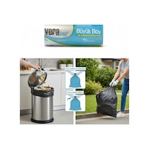 Vera Plast 65 80 Büyük Boy Çöp Poşeti Siyah 10'lu Koli İçi 50 Rulo