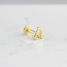 Glorria Altın Aslan Burcu Tragus Piercing Altın