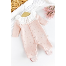 Babymod Fırfır Yakalı Çiçekli Patikli Kız Bebek Tulum 001