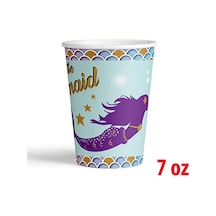 4 Paket 7 Oz Karton Bardak Deniz Kızı 8'li - Parti Bardağı