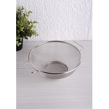 Paslanmaz Çelik Çift Kulplu Sepet Süzgeç 22cm 10cm, Salata Süzgeci Meyve Süzgeci, Makarna Süzge Gümüş