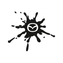 Mazda Damla Görünümlü Sticker Yakıt Deposu Depo Kapağı Sticker 2 Adet 12 10 Cm