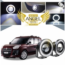 Fiat Doblo D3 Uyumlu, Universal Mercekli Led Sis Farı, 76mm Beyaz Renk
