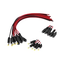 2.1 Dişi-erkek Led Birleştirme Kablosu 15cm Adaptör Jack Fişi Ve Kamera Kablosu 5 Takım
