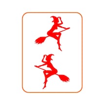 Cadı Tasarım Oto Cam Sticker 2 Adet Sağ-sol Kırmızı 15 15 Cm