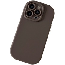 Mdsj Jzcat Düz Renk Basit İphone15 Uyumlu Cep Telefonu Kılıfı-kahverengi