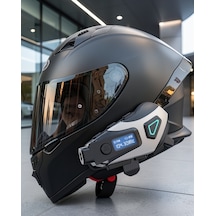 Kask İçine Uygun Kablosuz Kulaklık Ipx8 Su Geçirmez Led Ekranlı