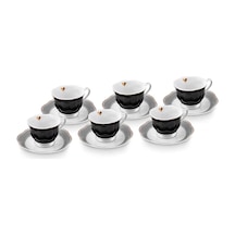 Piraye 6 Kişilik Kahve Fincan Takımı 80 Ml Siyah