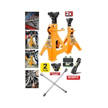 2000kg Kapasiteli 2set Sehpa Tip Kriko Standı + 4'lü Bijjon Set