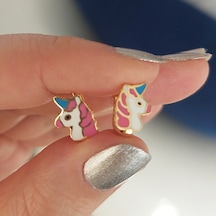 Vaoov 925 Ayar Gümüş Unicorn Çocuk Küpe N11.40080