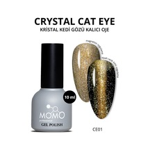 Momo Professional Kristal Kedi Gözü Kalıcı Oje Ce01 Yarı Şeffaf Altın 10 Ml