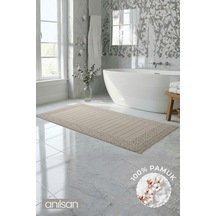 Aflora Vizon Ayak Havlusu - 60x130cm, 690gr, %100 Pamuk, Spa Ve Otel Banyo Paspası, Günlük Kullanıma Uygun Vizon