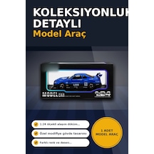 Detaylı 1/24 Ölçek R34 Modifiye Spor Model Araç - Tek Renk Seçimli, Koleksiyonluk Oyunca Bx-313408