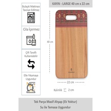 Yekpare Masif Ahşap Sunum Kesme Tahtası Desenli Kayın Large 7