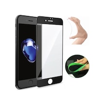 Apple İphone 7 Plus Ekran Koruyucu Seramik Nano Cam Esnek Tam Full Kaplayan Kırılmaz Siyah