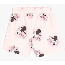 Koton Minnie Mouse Şort Lisanslı Pamuklu Pembe Desenli 4smg40063ak Pembe