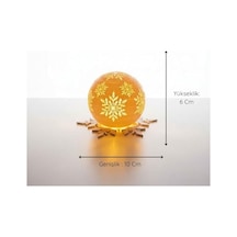 Christmas Serisi Kartopu Mumluk - Dekoratif Aydınlatma - Ev Dekorasyon - Dekoratif Beyaz Mumluk Beyaz Altın
