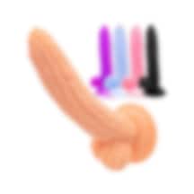 Carmine Vantuzlu Büyük Boy Silikon Mısır Dildo Mavi