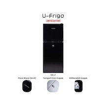 U-frigo 136 Lt 12-24v Marin/karavan Kompresörlü Buzdolabı Temperli Cam Kapak Limited Edition Siyah