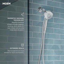 Chrome Engage Magnetix 26100ep Altı Fonksiyonlu, Eko-performans Manyetik Bağlantı Sistemli El Tipi, Metal Hortumlu Çıkarılabilir Duş Başlığı, Krom, 8.9 Cm