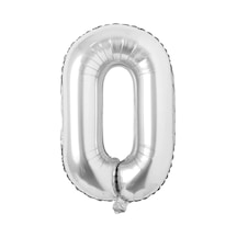 Folyo 0 Rakamı Balon 100 Cm Gümüş Gri Büyük Boy 40inc Sıfır Rakam Folyo Balon