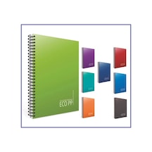 Gıpta Eko 60 Yaprak Defter Kareli A4 Spiralli Pp Kapak - 3 Adet Çok Renkli