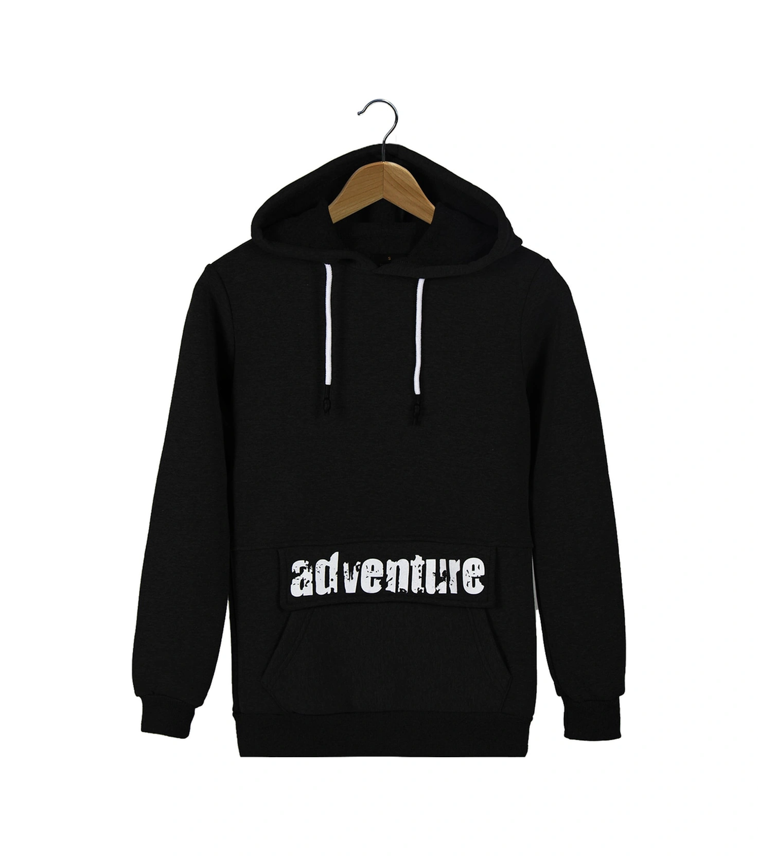 Erkek Siyah Kanguru Cepli Uzun Kollu Kapşonlu Sweatshirt Vavn21k-5200429 Siyah