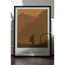 Tomb Raider Siyah Ahşap Çerçeveli Poster, Dekoratif Oyun Duvar Tablosu