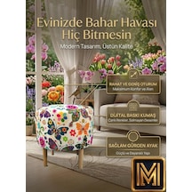 Diday K Trend Puf Koltuk Puff Bench Dekoratif Bohem Doğal Gürgen Ayaklı Çok Amaçlı Bahçe Ev Balkon Karma Çok Renkli