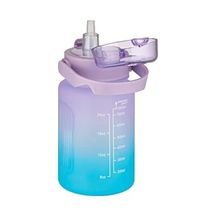 1000 Ml Pipetli/pipetsiz Kullanım Çift Renk Softtouch Motivasyon Matarası Sticker Hediyeli 50 x 22