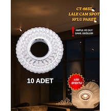 Cata Ct-6637 Lale Dekoratif Cam Spot Kasası- 10 Lu Paket Gümüş - Krom