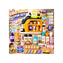Oyuncak Yazar Kasa Ve Kahve Makinesi Oyun Seti - 37/43 Parça Işıklı Sesli Kahve Dükkanı Evcilik Seti - 892931467
