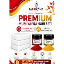 Premium Mum Yapım Hobi Seti - Parafin Wax 250 Gr - 2'li Toz Mum Boyası Seti - Kırmızı, Sarı Bkfabpw2502ksr Karışık