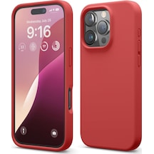 İphone 16 Pro Uyumlu Premium Lansman Liquid Silikon Kılıf İçi Kadife-kırmızı Kirmizi