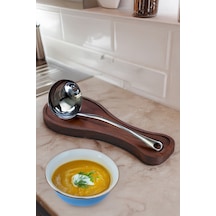 Resto - Ahşap Tezgah Üstü Kirli Kepçe Kaşık Altlığı 28 Cm Kahverengi