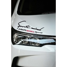 Ford Maverick Sport Mind Şeritli Far Sticker Siyah Zemin Kırmızı Yazı Araca Özel Maverick Yazılı Siyah & Kırmızı