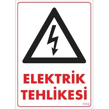 Elektrik Tehlikesi Uyarı Levhası 25X35 Kod:1112