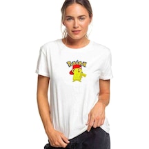 Pokemon Love Baskılı Beyaz Kadın Tshirt