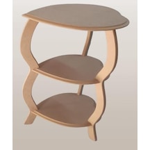 Hobi Adn Dekoratif Kalplı Fiskos Sehpa Ahşap Mdf Ham Cnc Kesim 3 Raf El Yapım